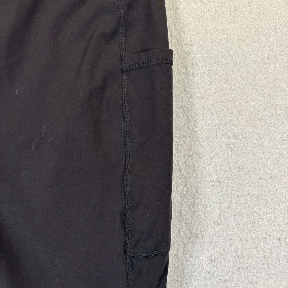 Women's Black Flare Legged‎ Active Yoga Pants - Black - Pockets - Large